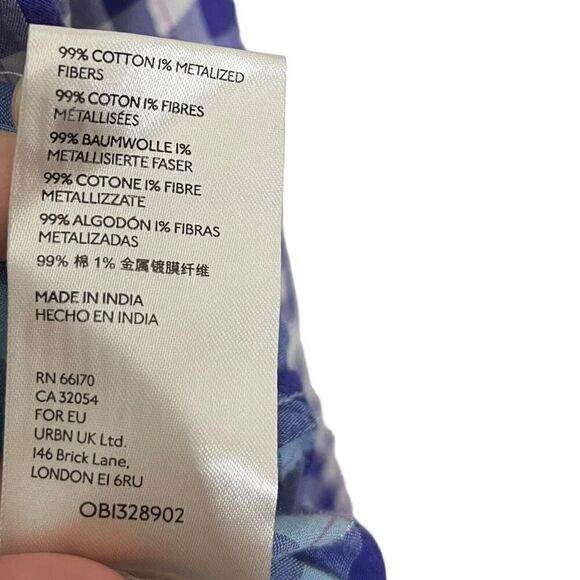 Anthropologie Pilcro Deb Ombre Shirt Women’s Size Medium Blue Gingham Button Top - Picture 10 of 11